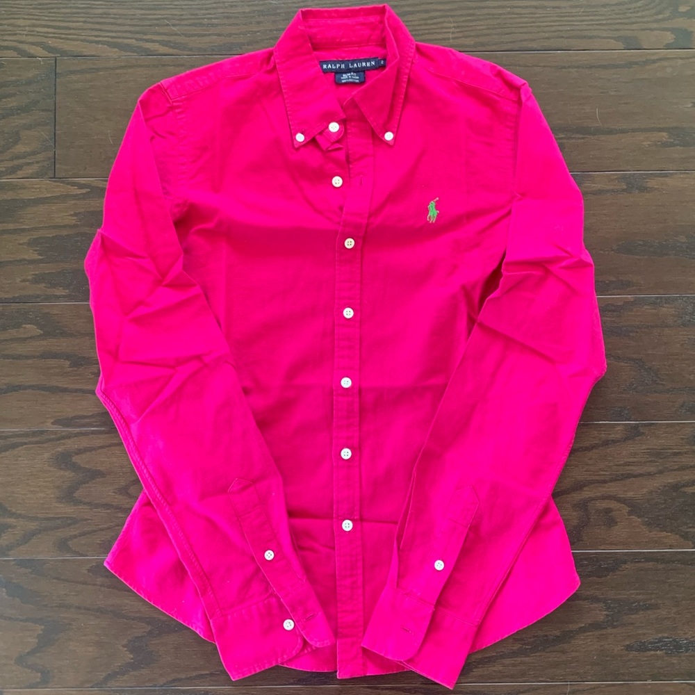 Women’s Pink Slim Fit Button Down Shirt